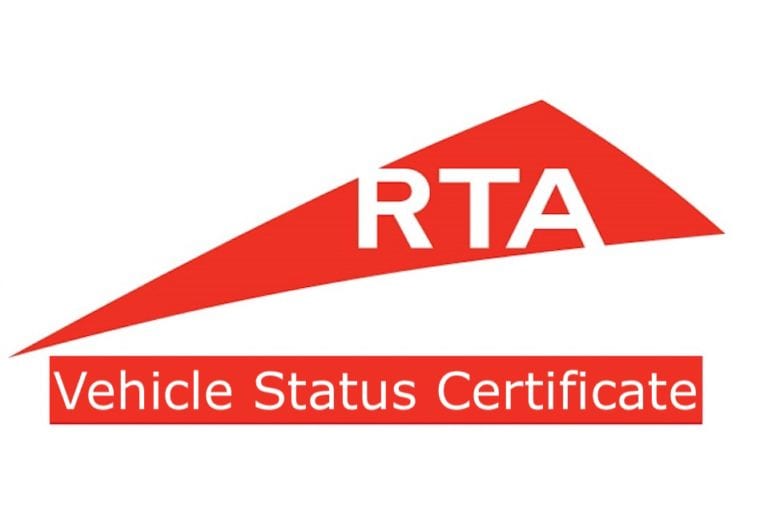 RTA Vehicle Status Certificate