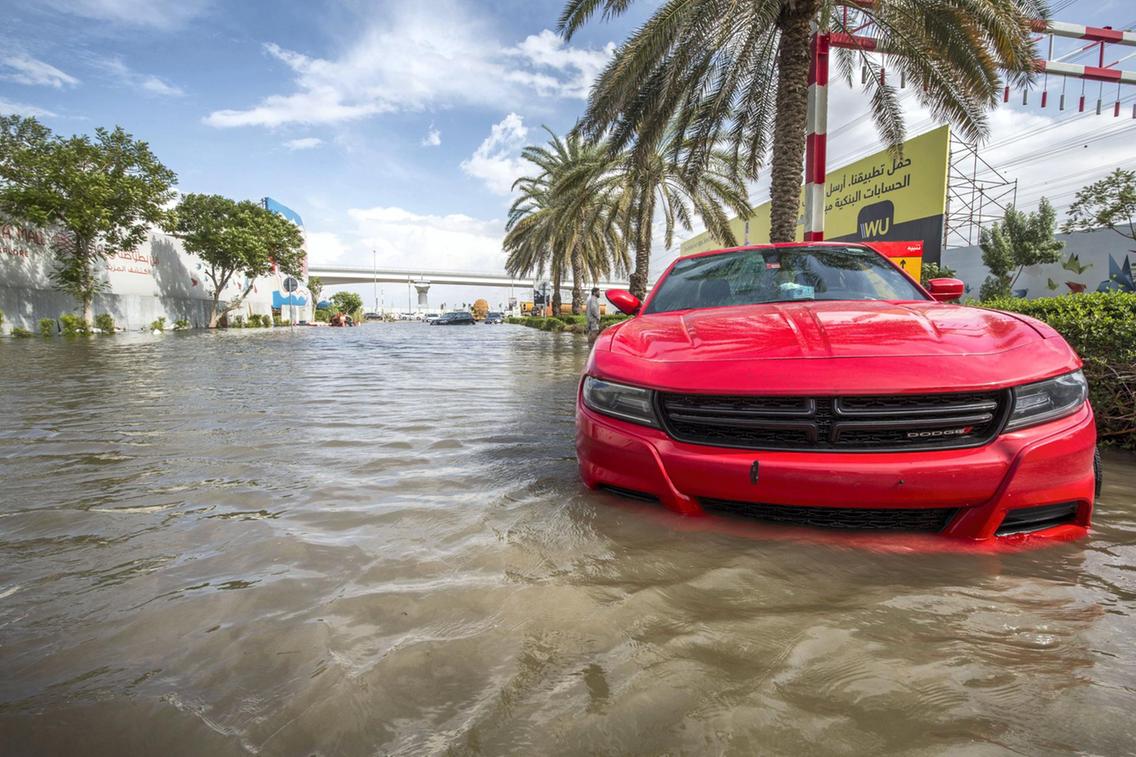 Flooded Car Dubai