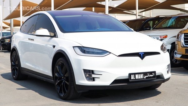 White electric car, Tesla Model X