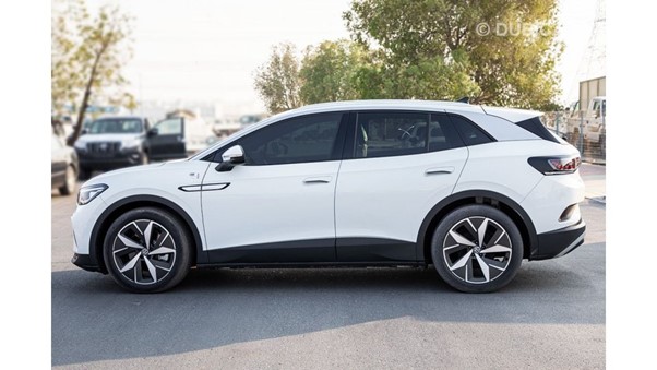 Electric car 2021 Volkswagen EV Crossover SUV in white