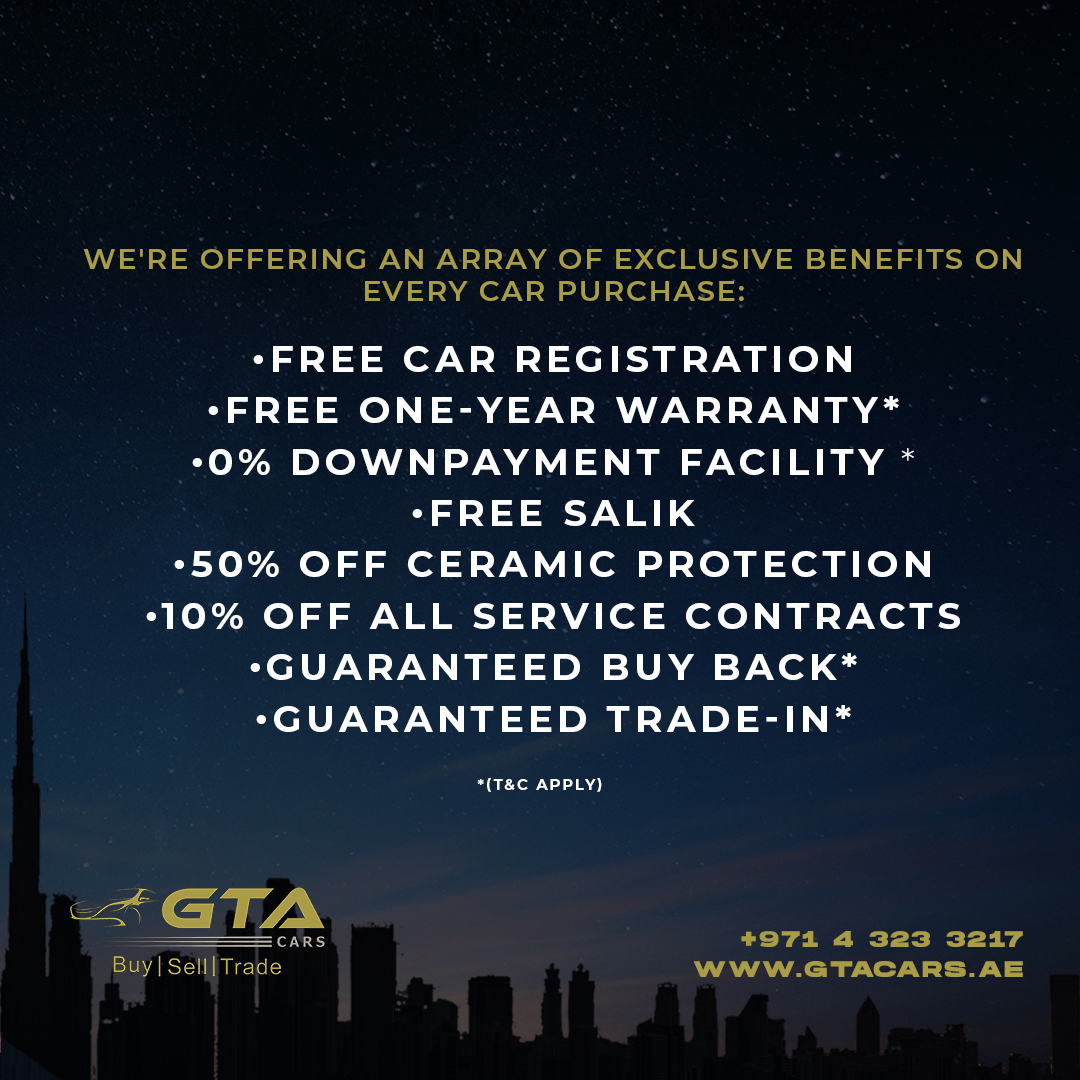 GTA Cars Offers Free Registration, Salik, 50% Off On Ceramic Coating & Zero-DP Finance