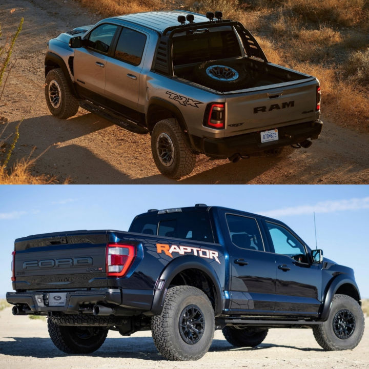 raptor r vs ram trx pick-up comparison