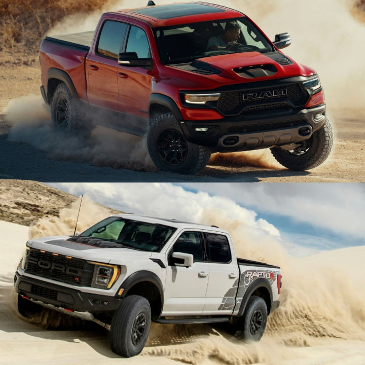 raptor r vs ram trx pick-up comparison
