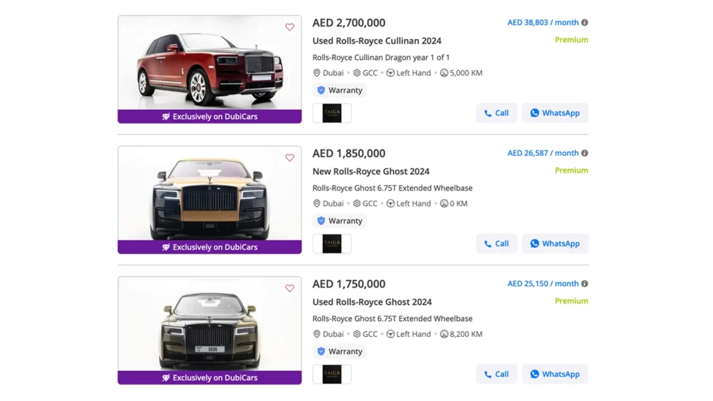 Exclusive Cars On DubiCars