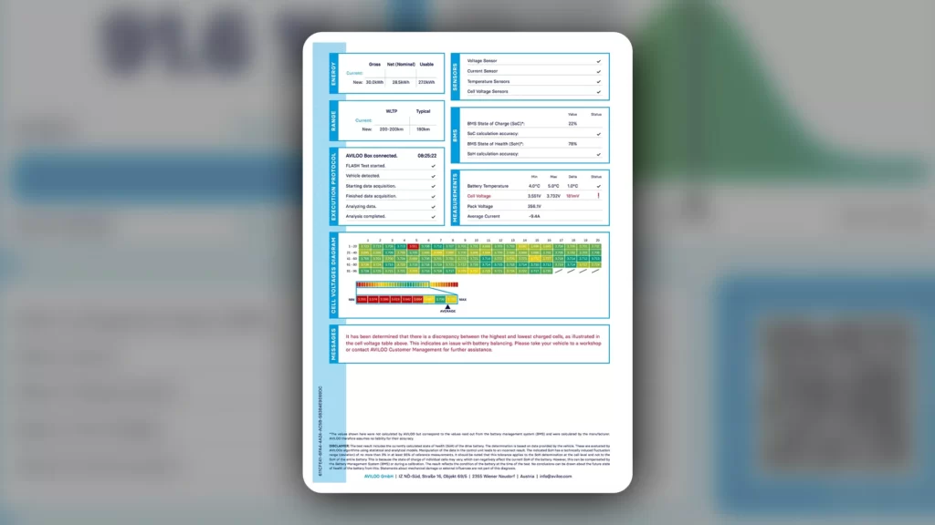AVILOO EV Battery Health Test In Dubai